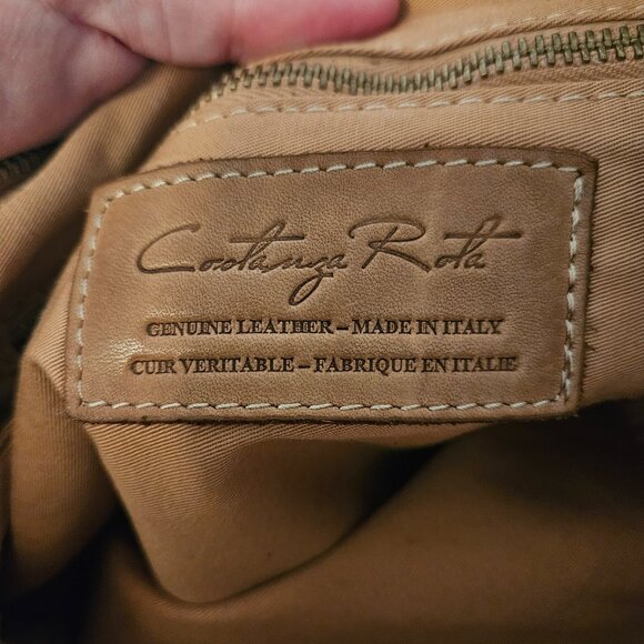 Costanza Rota Woven Crossbody Bag Brown Leather Made in Italy Handbag Purse - Picture 7 of 9